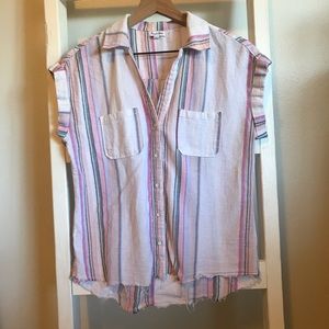 Stripped linen top ❤️